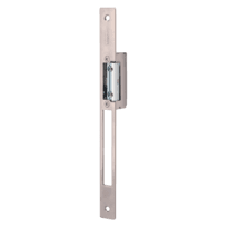 Abreportas elétrico em aço inoxidável Dorcas - Para porta única : Parafuso radial ajustável - Modo abertura Fail Secure (NO) - Força de retenção 330 kg - Fonte de alimentação CA/CC 10-24V - Trinco e passagem livre