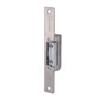 Abreportas elétrico em aço inoxidável Dorcas - Para porta única : Parafuso radial ajustável - Modo abertura Fail Secure (NO) - Força de retenção 330 kg - Fonte de alimentação CA/CC 10-24V - Passagem livre