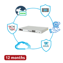 Hillstone Networks Bundle - Hardware + 12 meses de serviços completos - Portas 8xGE (inclui 1 para bypass) - 5Gbps FW / 3Gbps NGFW Throughput - Fonte de alimentação redundante Dual AC - Inclui IPS, AV, URL, QoS, IPR, C2 e Sandbox