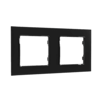 Shelly Wall Frame 2 - Moldura dupla para um visual elegante - Permite agrupar dois interruptores Shelly - Compatível com Wall Switch 1, 2 e 4 botões - Acabamento em preto brilhante de alta qualidade - Design minimalista com bordas retas