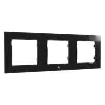 Shelly Wall Frame 3 - Moldura tripla para um visual elegante - Permite agrupar dois interruptores Shelly - Compatível com Wall Switch 1, 2 e 4 botões - Acabamento em preto brilhante de alta qualidade - Design minimalista com bordas retas