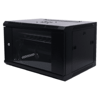 Armário rack integrado Uniview  - Capacidade de 6U para rack de 19"  - Suporta montagem na parede ou no chão  - Estrutura robusta com uma carga máxima de 60 kg - Kit completo: Ventoinha, prateleira e extensão elétrica