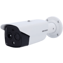 Câmara Térmica IP Dupla Hikvision Gama PRO - Sensor térmico 256x192 VOx | Lente 9.7 mm - Sensor óptico 1/2.7 4 Mpx | Lente 8 mm - Sensibilidade térmica 40mK | IP7, IK10 - Taxa de medição do tempo -20~150ºC / ± 8ºC - Conectividade 4G através do cartão SIM