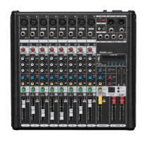 Misturador analógico profissional DSPPA - 8 entradas Mic XLR balanceadas - Bus estéreo | 2 AUX | DSP integrado - EQ 3 bandas | Mute | Fader 60 mm - USB reprodução/gravação | Bluetooth - Ideal Direto, eventos e instalações AV