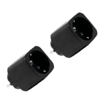 Shelly Plug M Gen3 (Negro) 2 Pcs - Monitoreo preciso del consumo eléctrico - Protección contra sobretensión / Schuko (F/E) - WiFi 2.4GHz / Bluetooth / Matter / Range Ext - Soporta AC 230V / 3000W / 13A - Compatible con Apple Homekit / Alexa y Google