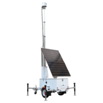 Reboque auto-alimentado para CCTV  - Painel solar de 2x600W - Bateria de lítio LiFePo 12000Wh - Mastro telescópico até 9m - IP65 - Engate de reboque e travão de mão manual - MONTAGEM NÃO INCLUÍDA